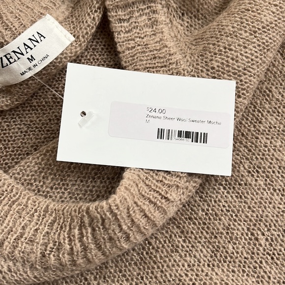 Zenana Sheer Wool Blend Sweater - Picture 7 of 8